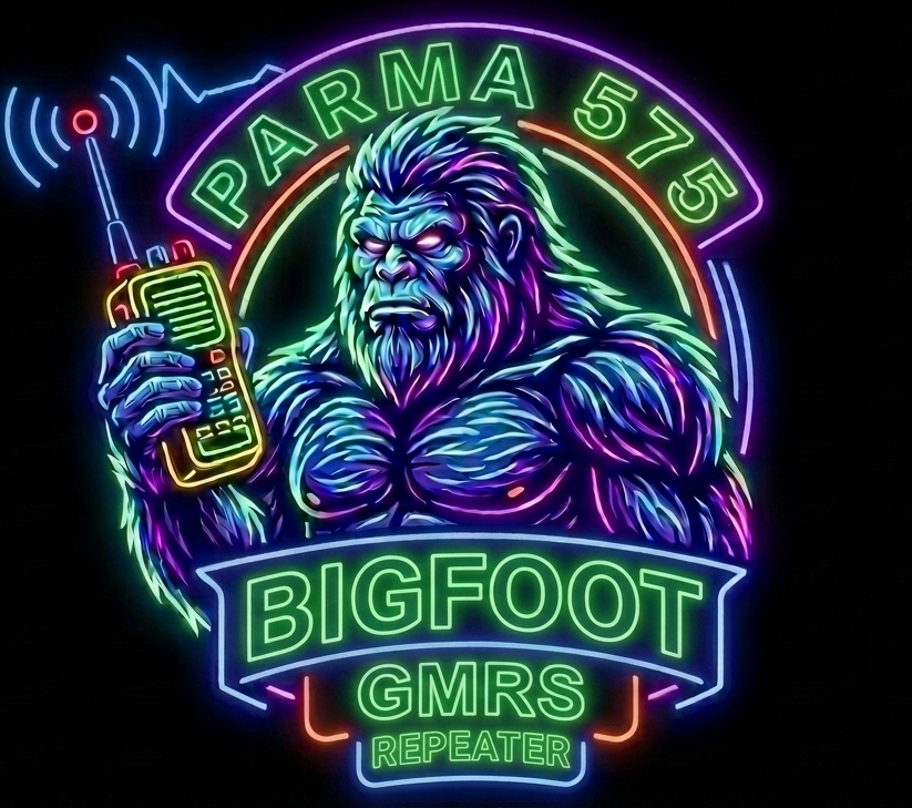 Parma 575 Bigfoot GMRS Repeater neon logo